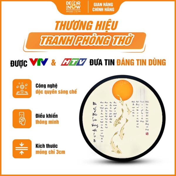 Giới thiệu về tranh đèn hiện đại tròn Như Ý Bửu Luân Vương Đà La Ni TC473