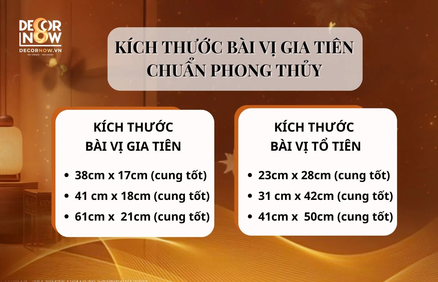 Kích thước bài vị gia tiên chuẩn phong thủy 