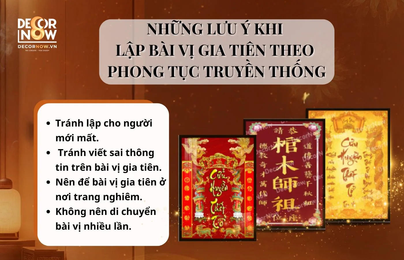 Những điều cần lưu ý khi lặp bài vị gia tiên 