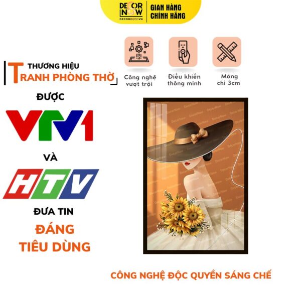 Tranh Đèn Hiện Đại In Đứng Mẫu Cô Gái DECORNOW DCN-HD13