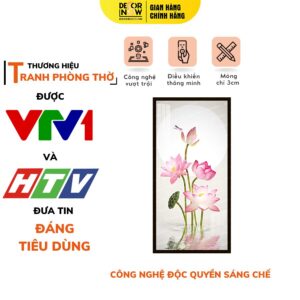 Tranh Đèn Hiện Đại In Đứng Họa Tiết Hoa Sen Hồng DECORNOW DCN-HD2