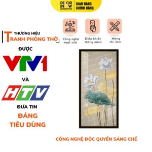 Tranh Đèn Hiện Đại In Đứng Họa Tiết Hoa Sen DECORNOW DCN-HD5