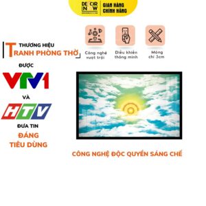 Tranh Trúc Chỉ In Ngang Họa Tiết Mây Trời Có Hào Quang DECORNOW DCN-HD795