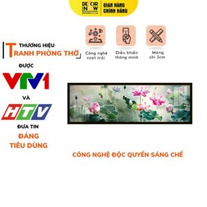 Tranh Đèn Hiện Đại In Ngang Họa Tiết Vườn Hoa Sen Hồng DECORNOW DCN-HD80