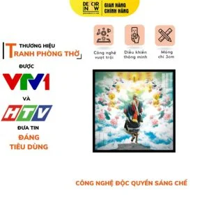 Tranh Đèn Hiện Đại In Vuông Thầy Minh Tuệ DECORNOW DCN-HD802