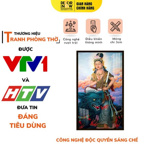 Tranh Đèn Hiện Đại In Đứng Mẫu Văn Thù Sư Lợi DECORNOW DCN-HD83