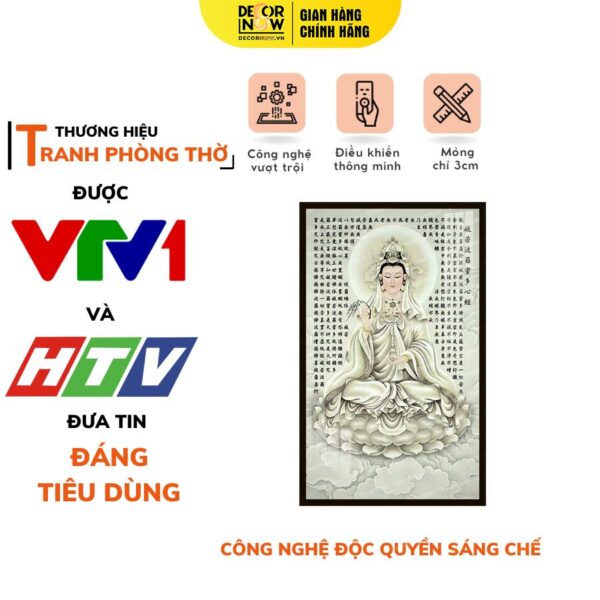 Tranh Đèn Hiện Đại In Đứng Mẫu Quan Âm Và Câu Chú DECORNOW DCN-HD87