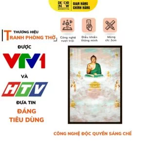 Tranh Đèn Hiện Đại In Đứng Họa Tiết Mây Trời Phật A Di Đà DECORNOW DCN-HD93