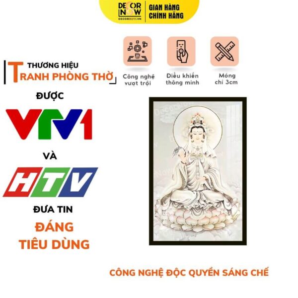 Tranh Đèn Hiện Đại In Đứng Mẫu Quan Âm DECORNOW DCN-HD94