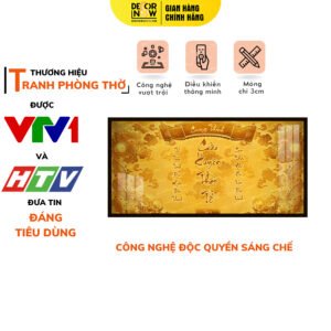 Tranh Trúc Chỉ In Ngang Họa Tiết Chữ Thư Pháp Cửu Huyền Thất Tổ DECORNOW DCN-TC482