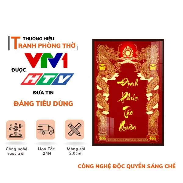 Bài Vị Định Phúc Táo Quân Màu Đỏ DECORNOW DCN-TC483