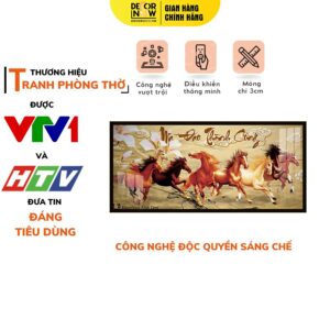 Tranh Trúc Chỉ In Ngang Họa Tiết Mã Đáo Thành Công DECORNOW DCN-TC485