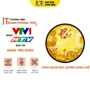 Tranh Trúc Chỉ Tròn Mẫu Chữ Phúc Màu Đỏ DECORNOW DCN-TC487