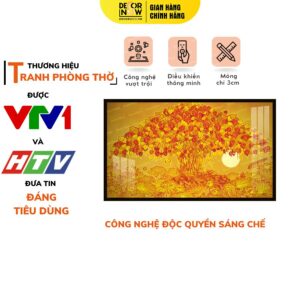 Tranh Trúc Chỉ In Ngang Họa Tiết Nguyên Cây Bồ Đề DECORNOW DCN-TC491