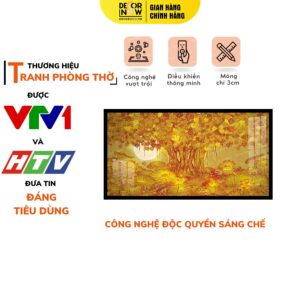 Tranh Trúc Chỉ In Ngang Họa Tiết Cây Bồ Đề DECORNOW DCN-TC506