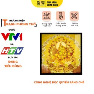 Tranh Trúc Chỉ In Vuông Hoàng Thần Tài DECORNOW DCN-TC519