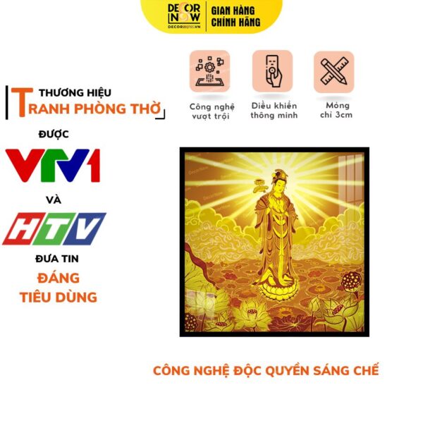 Tranh Trúc Chỉ In Vuông Họa Tiết Đại Thế Chí Bồ Tát DECORNOW DCN-TC521