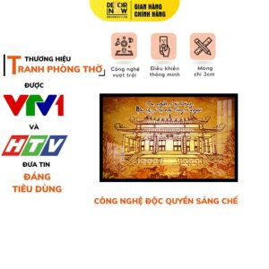 Tranh Trúc Chỉ In Ngang Họa Tiết Cung Đình Có Câu Đối DECORNOW DCN-TC525