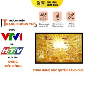 Tranh Trúc Chỉ In Ngang Nhẫn Đức Kèm Hoa Sen DECORNOW DCN-TC534