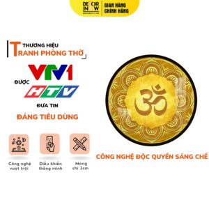 Tranh Trúc Chỉ In Tròn Mẫu mandala chữ OM DECORNOW DCN-TC540