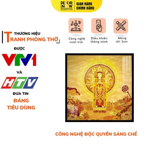 Tranh Trúc Chỉ In Vuông Thiên Thủ Thiên Nhãn DECORNOW DCN-TC547v