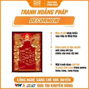 Bề mặt bài vị Thần Tài Thổ Địa tiếng Việt màu đỏ DecorNow TC495