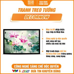 Mặt tranh đèn hiện đại in ngang Vườn Hoa Sen Hồng mã HD80