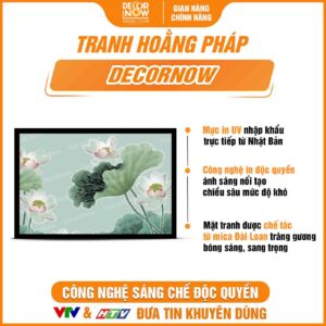 Bề mặt tranh đèn hiện đại treo tường in ngang hoa sen hồng DecorNow HD31