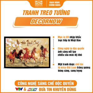 Bề mặt tranh treo tường in ngang phong thủy Mã Đáo Thành Công DecorNow TC485