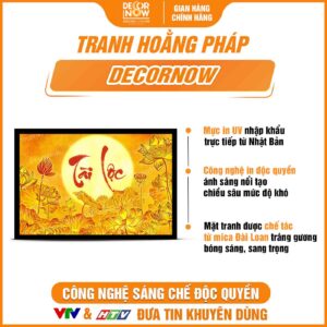 Bề mặt tranh trúc chỉ in ngang chữ thư pháp Tài Lộc DecorNow TC488