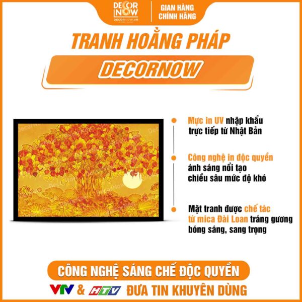 Bề mặt tranh trúc chỉ in ngang họa tiết nguyên cây bồ đề DecorNow TC491