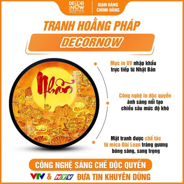 Bề mặt tranh trúc chỉ in tròn chữ nhẫn DecorNow TC481