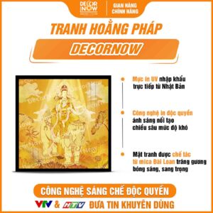 Bề mặt tranh trúc chỉ in vuông hình Phổ Hiền Bồ Tát DecorNow TC555