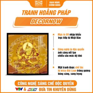 Bề mặt tranh trúc chỉ in vuông Hoàng Thần Tài DecorNow TC519