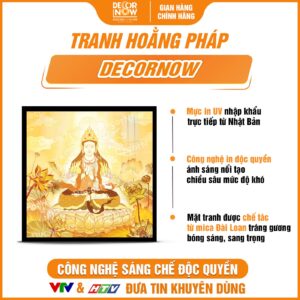 Bề mặt tranh trúc chi in vuông Như Lai Đại Nhật DecorNow TC554