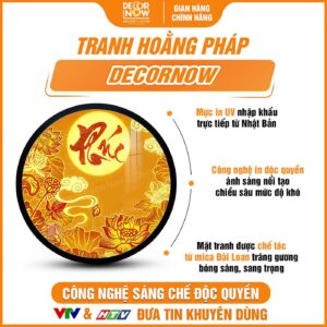 Bề mặt tranh trúc chỉ tròn chữ Phúc màu đỏ TC487