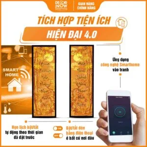 Tranh Trúc Chỉ In Đối Bộ Đối Đức Sinh Thành Muôn Thuở Nào Quên DecorNow TC500 13 Công nghệ Smarthome trong tranh trúc chỉ bộ đối Đức Sinh Thành Muôn Thuở Nào Quên DecorNow TC500