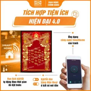 Công nghệ trong bài vị Thần Tài Thổ Địa tiếng Việt màu đỏ DecorNow TC495