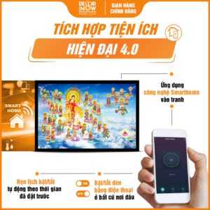 Công nghệ tranh đèn hiện đại in ngang Tây Phương Thánh Chúng mã HD16