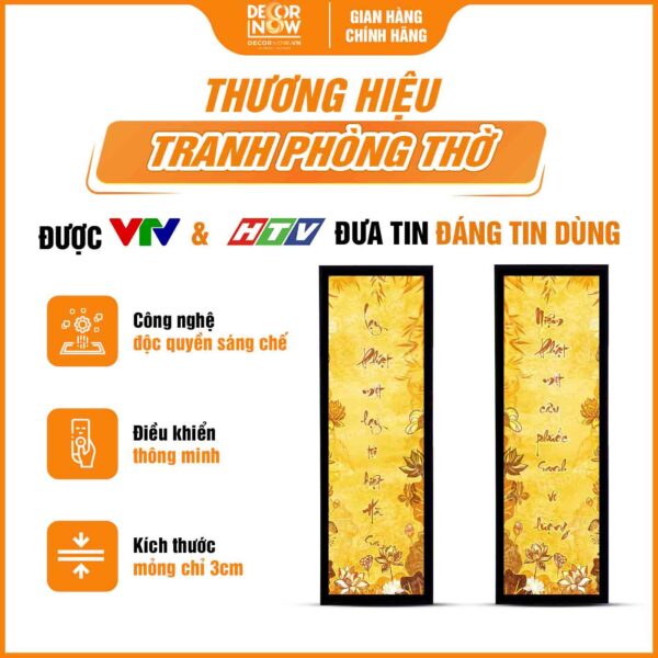 Giới thiệu chung tranh trúc chỉ in đối bộ dối niệm Phật DecorNow TC490