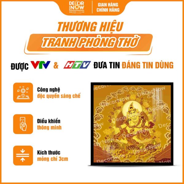 Giới thiệu chung tranh trúc chỉ in vuông Hoàng Thần Tài DecorNow TC519