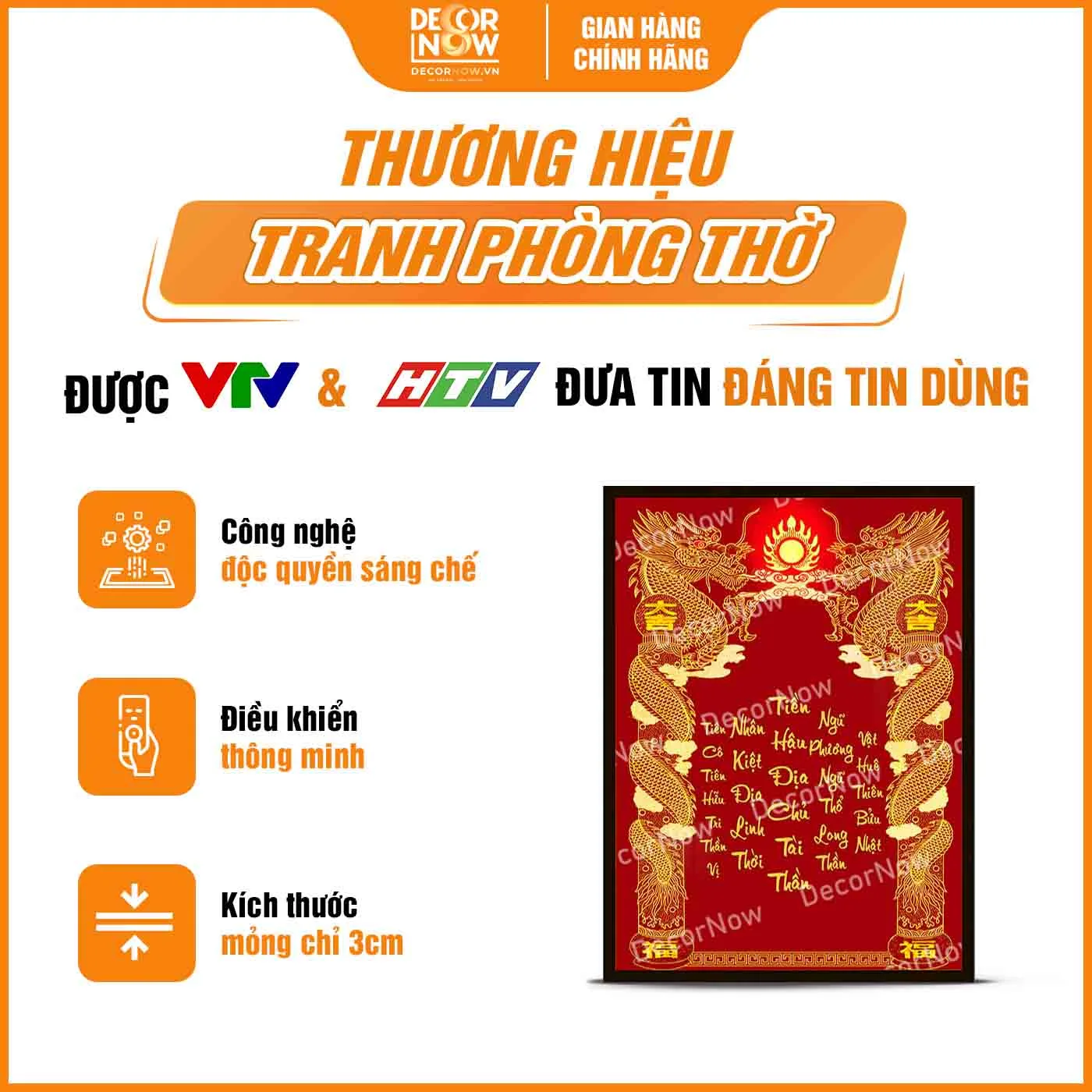 Giới thiệu chung về bài vị Thần Tài Thổ Địa tiếng Việt màu đỏ DecorNow TC495