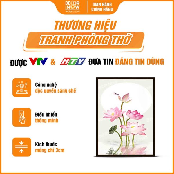 Giới thiệu cung về tranh đèn hiện đại đứng hoa sen hồng HD2