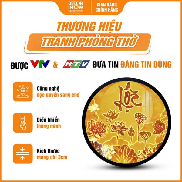 Tổng quan về tranh trúc chỉ in tròn chữ lộc màu đỏ DecorNow TC539