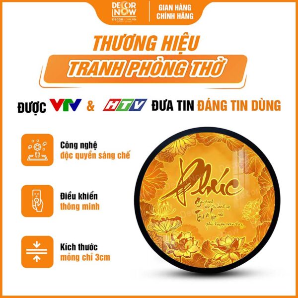 Giới thiệu chung về tranh trúc chỉ tròn chữ Phúc hoa sen TC524