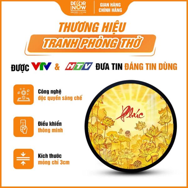 Giới thiệu chung về tranh trúc chỉ tròn chữ Phúc sen tia trời TC517