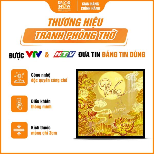 Giới thiệu chung về tranh trúc chỉ in vuông chữ Phúc vuông DecorNow TC515