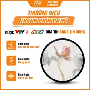 Giới thiệu về tranh trúc chỉ tròn hoa sen kiểu 1 có loang TC479