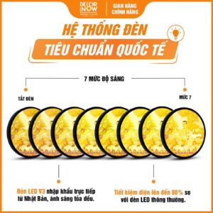 Hệ thống đèn tích hợp trong tranh trúc chỉ tròn ngài Sivali TC546