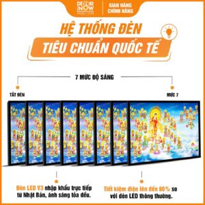 Hệ thống đèn tranh đèn hiện đại in ngang Tây Phương Thánh Chúng mã HD16